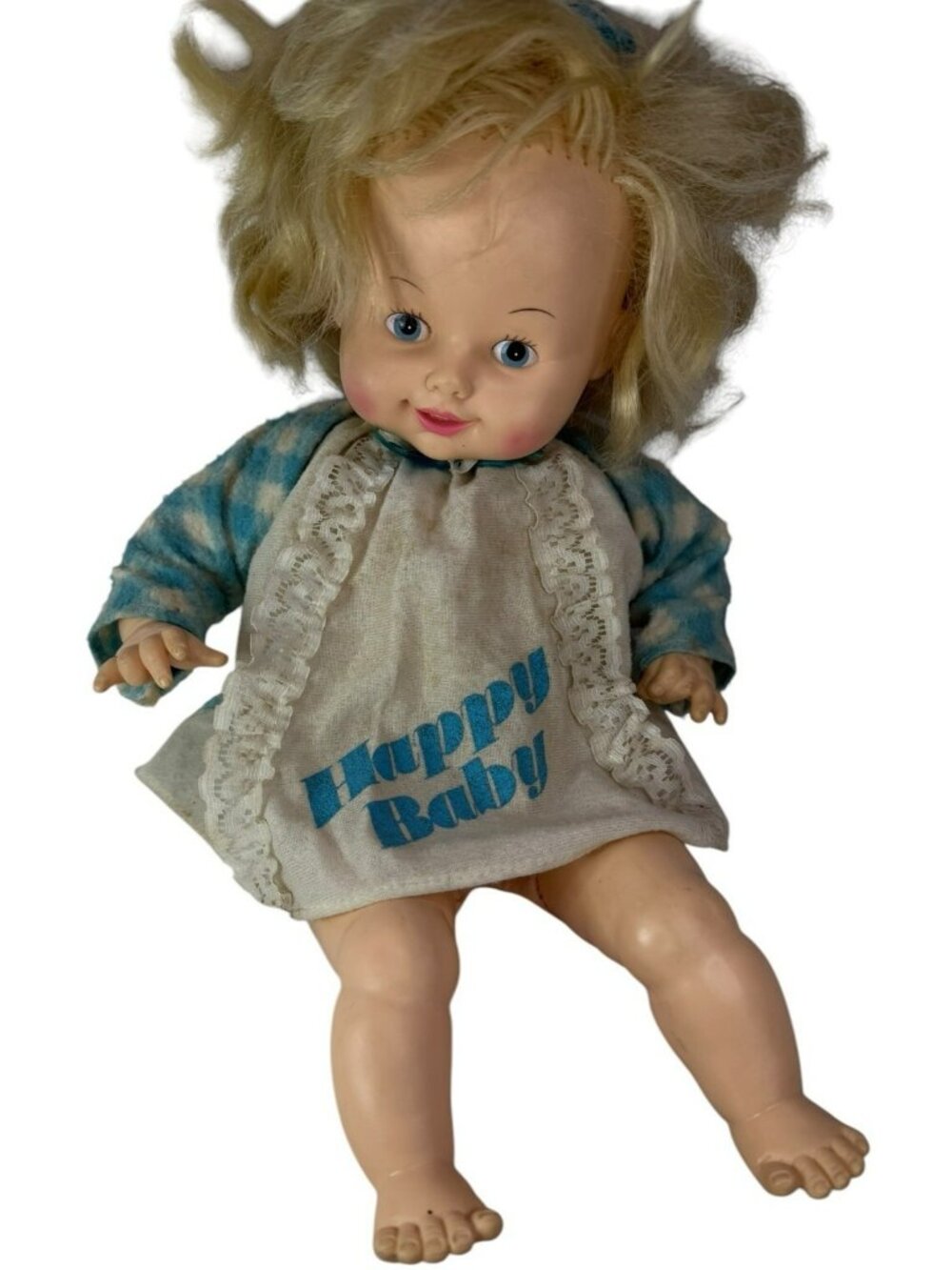 W/ ORIGINAL DRESS Vintage 1976 Horsman Happy Baby Doll Teeth Blonde Outfit MUTE